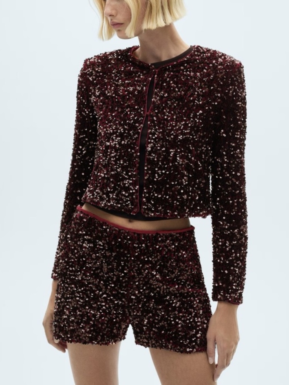 MANGO Xturner Sequin Shorts